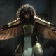 Layla opens her wings.
